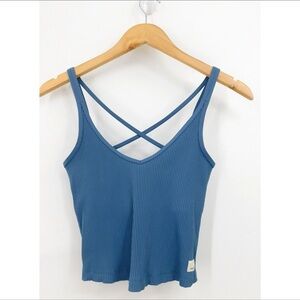 Vuori Blue Ribbed Tank Top